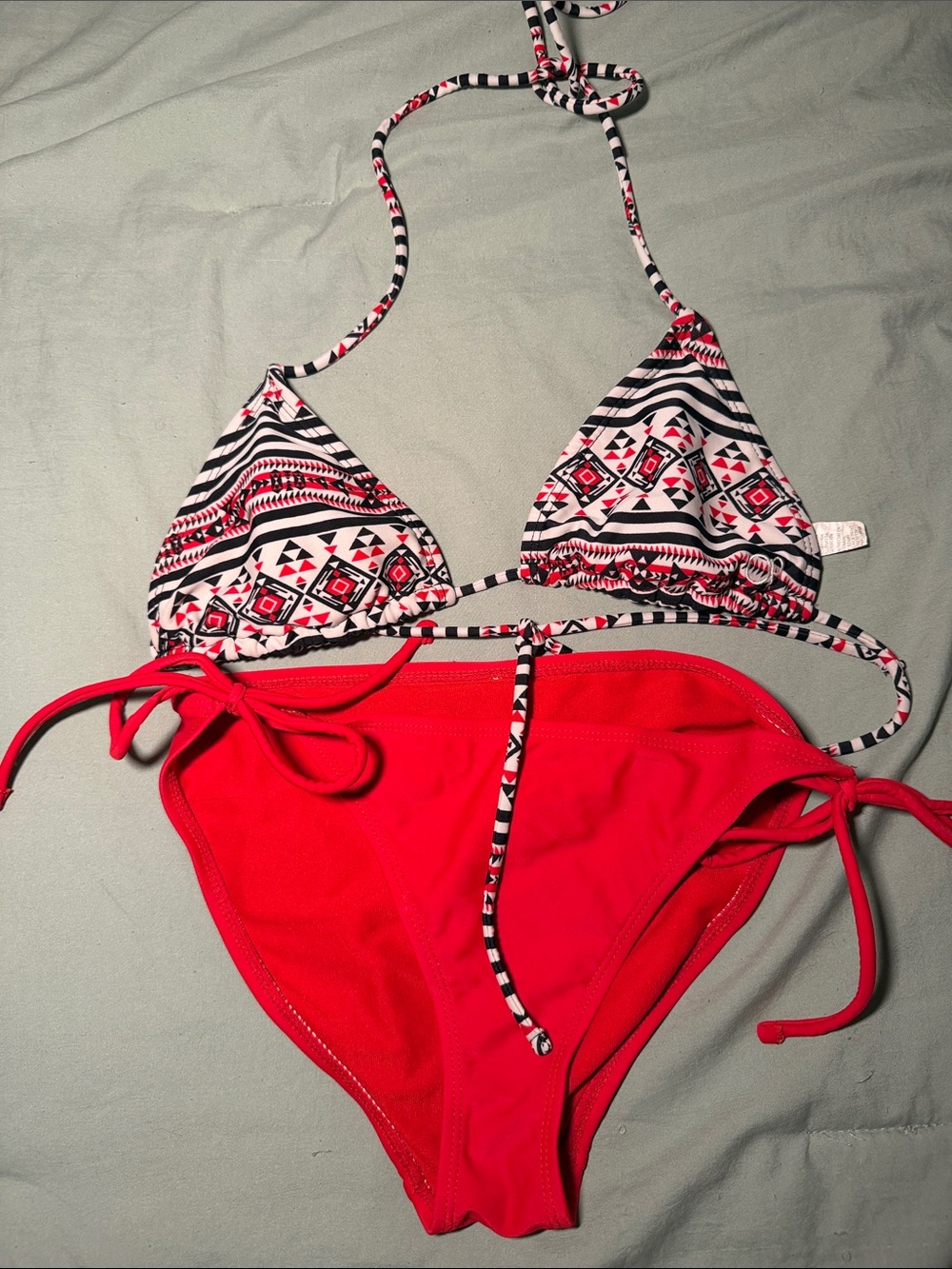 Aztec Print Tie-Side Bikini